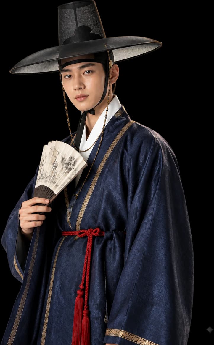 Master Gat, a young Korean saju master wearing a gat